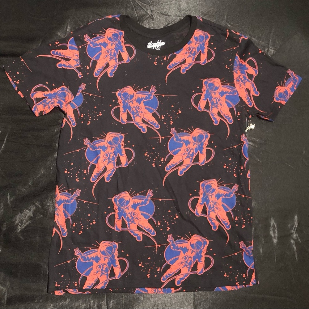 Brooklyn Cloth Black Astronaut Print Short Sleeve Tee